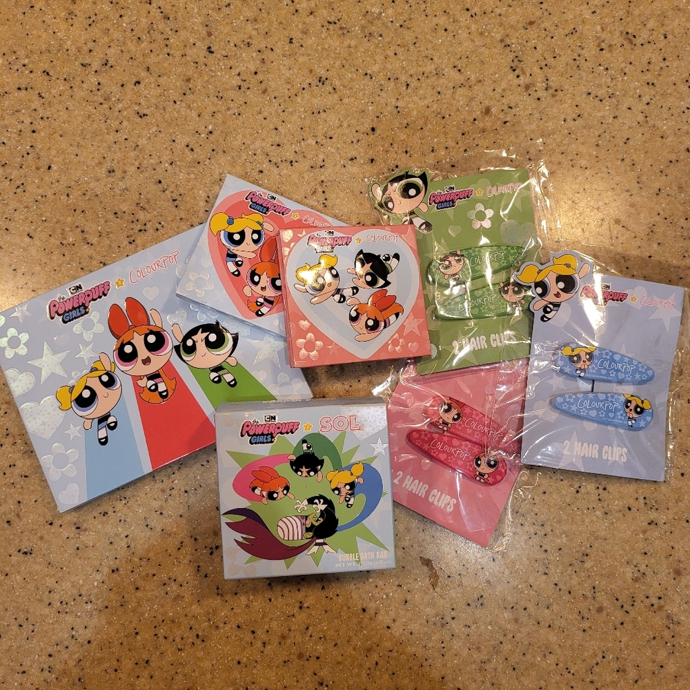 Colourpop Power Puff Girls Makeup Set Blossom Buttercup and Bubbles